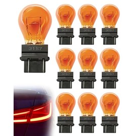 IWIWE 3157A (Amber) Auto Light Bulb 10 Pack – Compatible with 3047/3057/3157LL/3157K/3457/3757/4057/4157, for Cars/Trucks/SUVs (Brake/Tail/Side Marker/Turn Signal Lights)