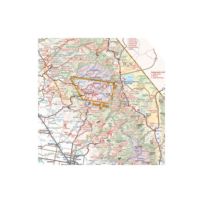 Benchmark Maps: California Recreation Wall Map - 26 x 34