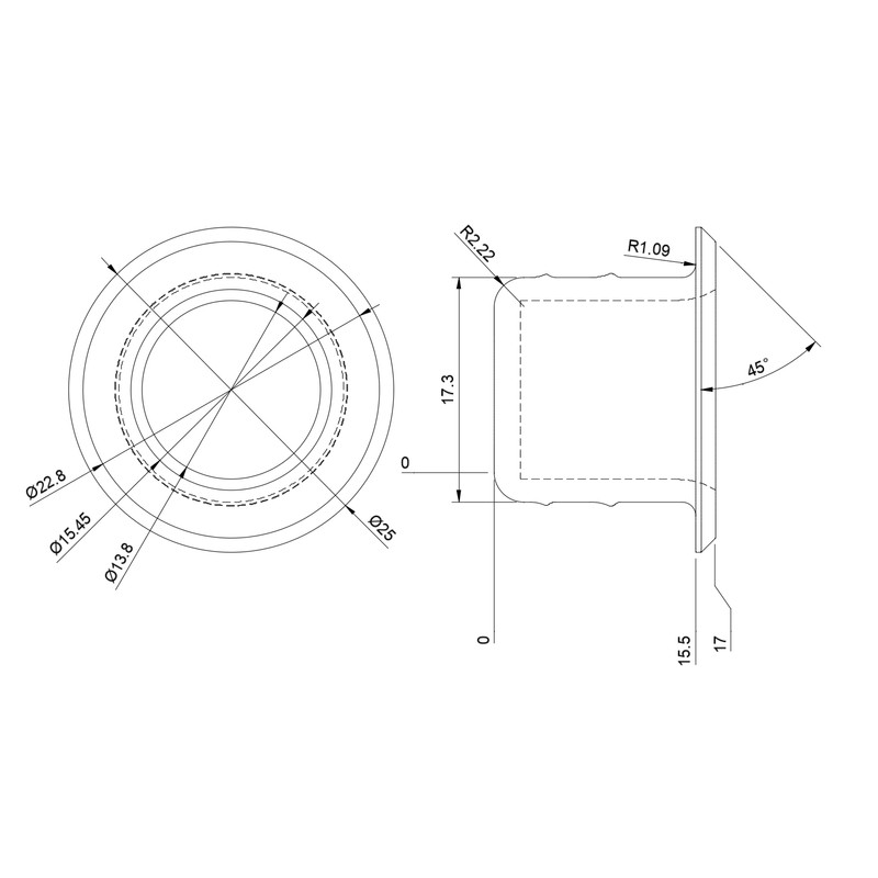 Putzriegelbuchsen passend für VELUX Dachfenster GGU GHU GPU, ASA-Kunststoff, UV