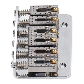 Electric Guitar Bridge, Comfortable Touch Standard Size Iron Copper Top Load Bridge 6 Strings for Stringed Instrument(Silver) Musical Instrument Accessories