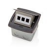 Leviton Pop-Up Floor Box with 3-Port QuickPort Insert, PFQP3-BZ, Bronze