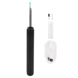 Ear Wax Removal Tool with 1080P Camera Wireless Connected 6 LED Light Waterproof Ear Cleaner Safety Tool Black
