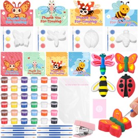 Saypacck 12 Set Insect Craft Kit Animal Plaster Painting Kit for Kids Painting Crafts Gifts for Students from Teacher Award Activity Kids Birthday Party Favors Paint Figurines Gift
