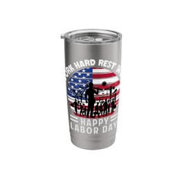 Happy Labor Day us flag International Workers' Day Stainless Steel Insulated Tumbler