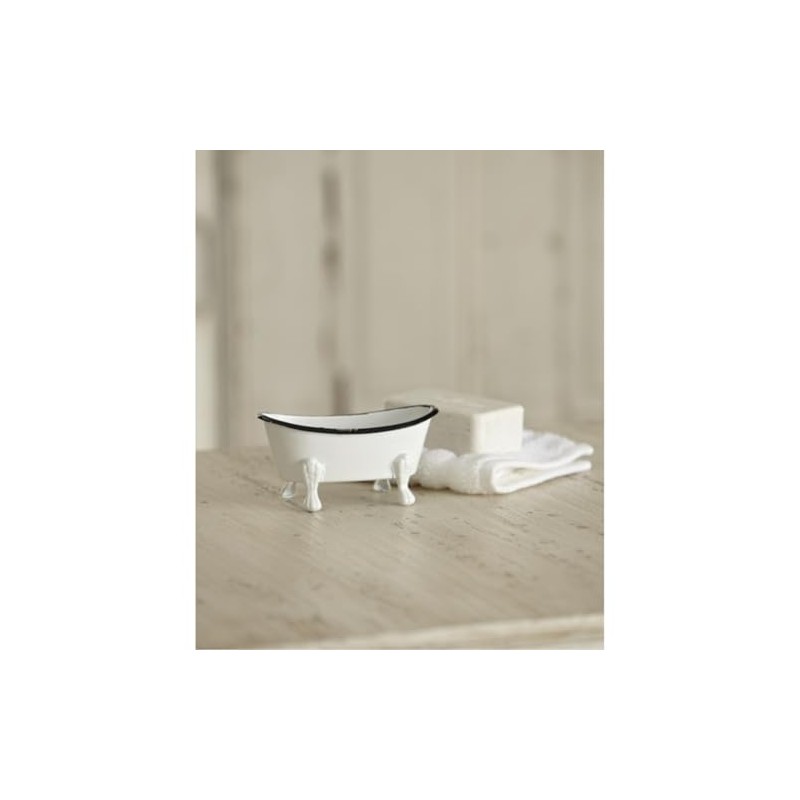 Black and White Bathtub Metal 5.5 x 2.75 Decorative Counterop