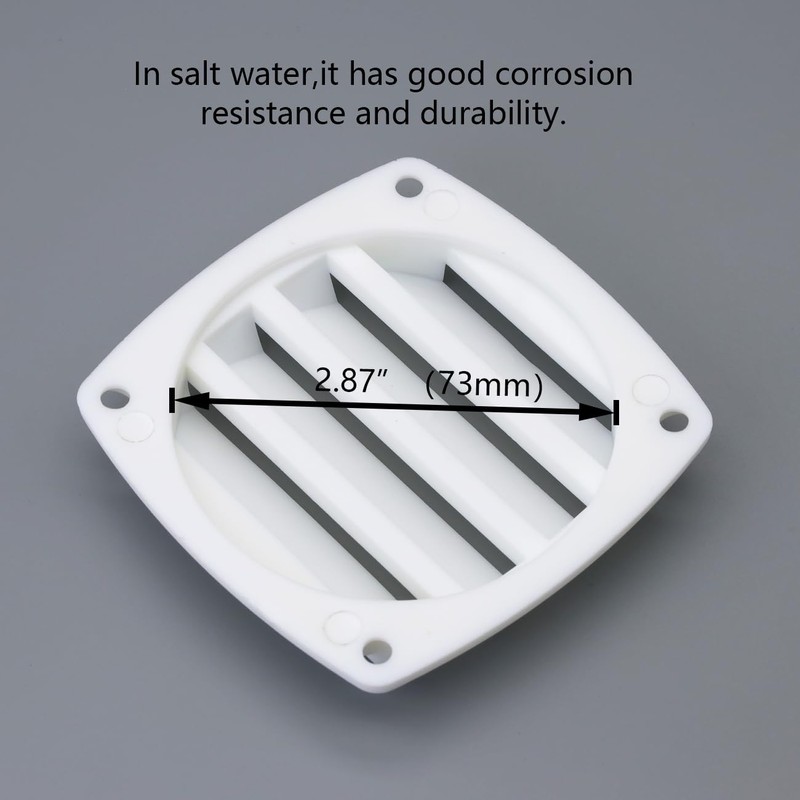 LEQMG Marine Boat Nylon Louvered White Flush Thru Vent