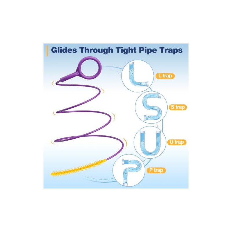 35-Inch Metal Drain Snake Clog Remover - 5 Pack