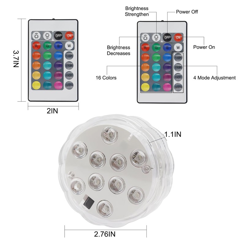 Boat Lights Wireless Remote Control Battery Powered, Waterproof Marine Led