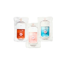 Generic Moisturizing Hand Sanitizer Gift Set –3-Pack 1.3 FL OZ Travel Size – Includes 3 Matching Silicone Cases – Infused with Natural Extracts for Soft & Clean Hands (Watermelon, Sakura, Ocean)