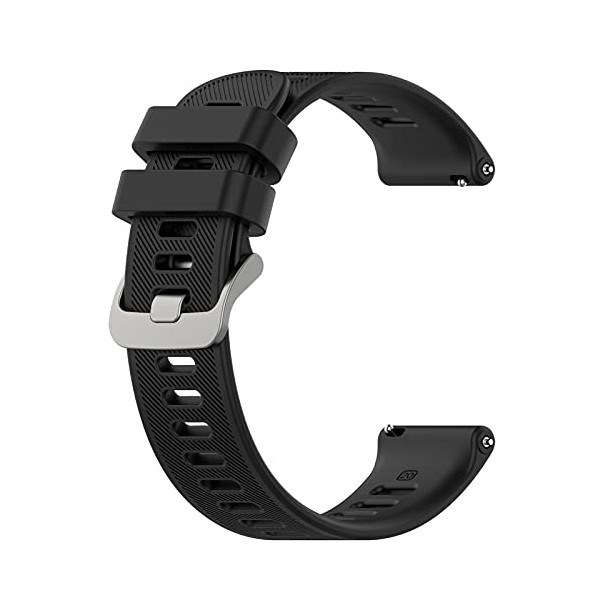 LOKEKE for Garmin Forerunner 55 Replacement Band - 20mm Replacement Silicone Wrist Watch Band Strap For Garmin Forerunner 55/ Garmin Forerunner 245 (Silicone Black)