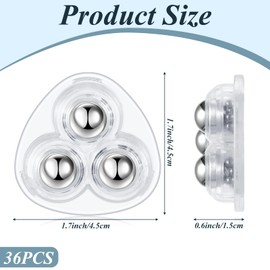 Honoson 36 Pcs Self Adhesive Caster Wheels Appliance Rollers Appliance Sliders for Kitchen 360° Swivel Universal Wheel Mini Small Kitchen (Clear with 3 Steel Ball Style)