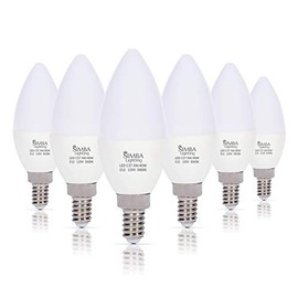 Simba Lighting LED Candelabra Light Bulbs B11 (C37) Candle Shape E12 Base (6 Pack) | Decorative 5W 40W Replacement 110V, 120V for Chandelier, Ceiling Fan, PC Cover, Non-Dimmable, Daylight 5000K
