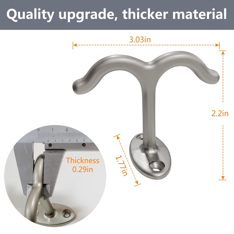 RFORPLY Zinc Alloy Double Prong Ceiling Hook Towel/Robe Clothes Hook