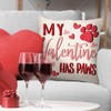 My Valentine Has Paws Decorative Throw Pillow Cover 16 x