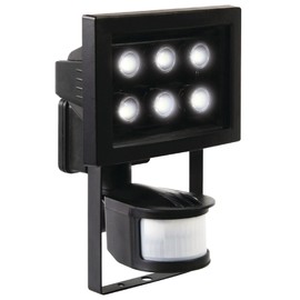 Ranex XQ1010 LED Fluter mit PIR-Sensor [6x á 1 Watt], 360 Lumen, Erfassungsbereich 180° x 12 Meter, kalt weiß