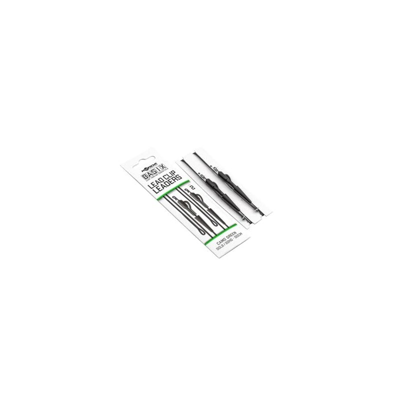 Korda Basix Lead Clip Leaders | Camo Green | 50cm
