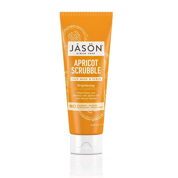 JASON Brightening Apricot Scrubble Face Wash & Scrub, 4 Ounce Bottle