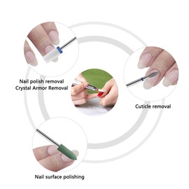 20pcs Nail Drill Bits Set,3/32inch Professional Ceramic Safety Bits for Nail Drill, Cuticle Electric Nail File Acrylic Gel Nail Bit Kit,Remover Bits for Acrylic Gel
