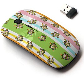 2.4G Wireless Mouse with Cute Pattern Design for All Laptops and Desktops with Nano Receiver - Turtle Cartoon Pattern