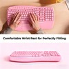 MEETION Wireless Ergonomic Keyboard with Wave Keys and Wrist Rest