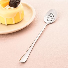 Auntie Birthday Gifts for Women Aunty Christmas Gifts for Aunty Gifts from Niece Nephew Good Morning Auntie Spoon Gift for Aunt Birthday Presents for Aunt Auntie Keepsake Gifts for Aunties