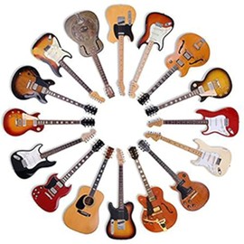 Top Banana Gifts Classic Guitars - Round Wooden Coaster