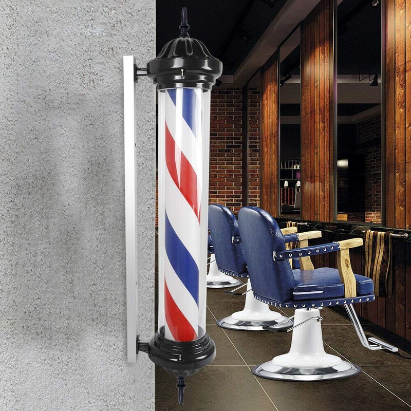 OUKANING 41In Barber Pole LED Light Rome Style,Hair Salon Barber