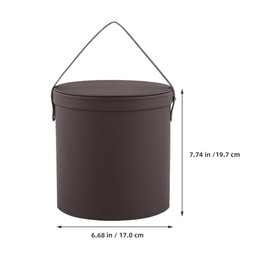 Operitacx Bolsa de Basura para Coche con Tapa, Diseño Portátil de Pu Marrón, Gran Capacidad, Adecuado para Autos y Todoterrenos en Interiores