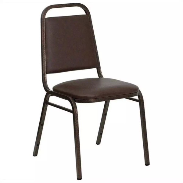 Bowery Hill Banquet Stacking Chair in Brown and Copper