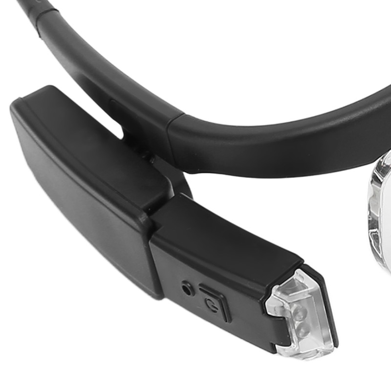 Rechargeable Head Magnifying Glasses with LED Light 2 Detachable Lenses
