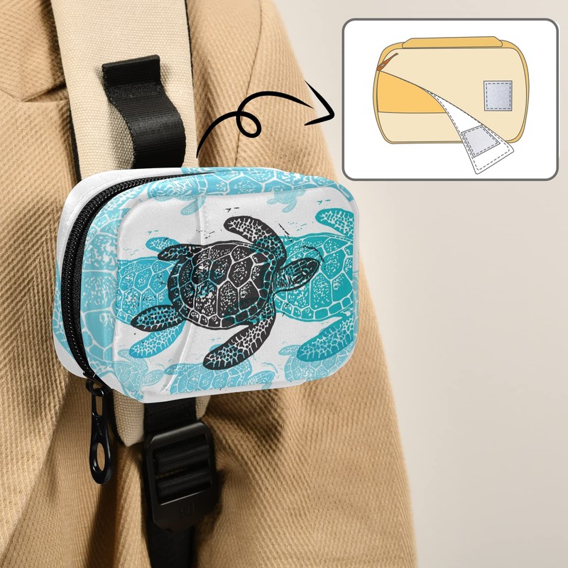 Sea Turtle Abstract Pill Box 7 Day Pill Case Travel