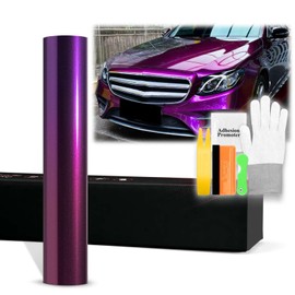 24"x60" (2FTx5FT) Magenta Purple PET Super Gloss Metallic High Glossy Vinyl Wrap Auto Car Sticker Decal Film Sheet Bubble Free Air Release Technology with Tool Kit