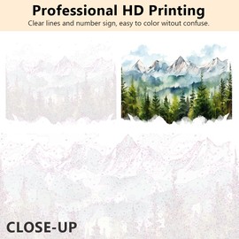 TUMOVO DIY Paint by Number for Adult, Mountain Range Paint by Numbers, Watercolor Landscape Adult Paint by Numbers Kits on Canvas, 16X20 Inch Forest Paint by Numbers for Adults Beginners Frameless