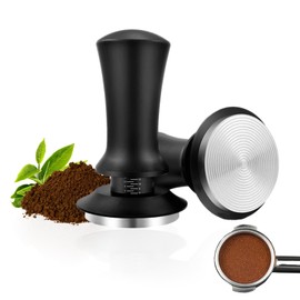 Tamper de Café Espresso,Tamper de Café, Tamper de Café con Escala y Resorte,Tamper de Café de Profundidad Ajustable,Tamper de Café para Máquina de Espresso (58mm)