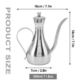 QOOWFEANIG Kitchen Oil Dispenser SUS304 Stainless Steel Cooking Kitchen No Drip Oil Can Vinegar Container Home Strainer Containers Vinegar Sauces 350ml Seasoning Bottle for Kitchen Fryer BBQ Baking