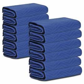 SEGAWE 24PCS 80" x 72" Durable Moving Blankets Heavy-duty Shipping Furniture Pads Blue