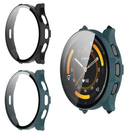 [2 Pack] Case with Sreen Protector for Garmin venu 3, Electro-weideworld PC Protective Case Cover with Tempered Glass for Garmin venu 3