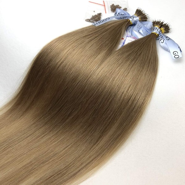 GOOFIT Nanoring Real Hair Extensions, 56 cm Nanoring Real Hair