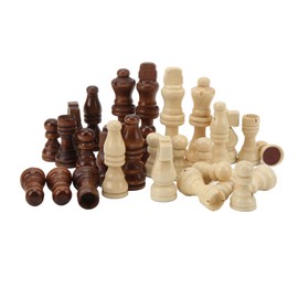 32-Piece Chess Pieces, Wooden Chess Pieces Only with Felt for Professional Beginners, Family Reunions, Picnics, Camping Chess, Leisure Sports