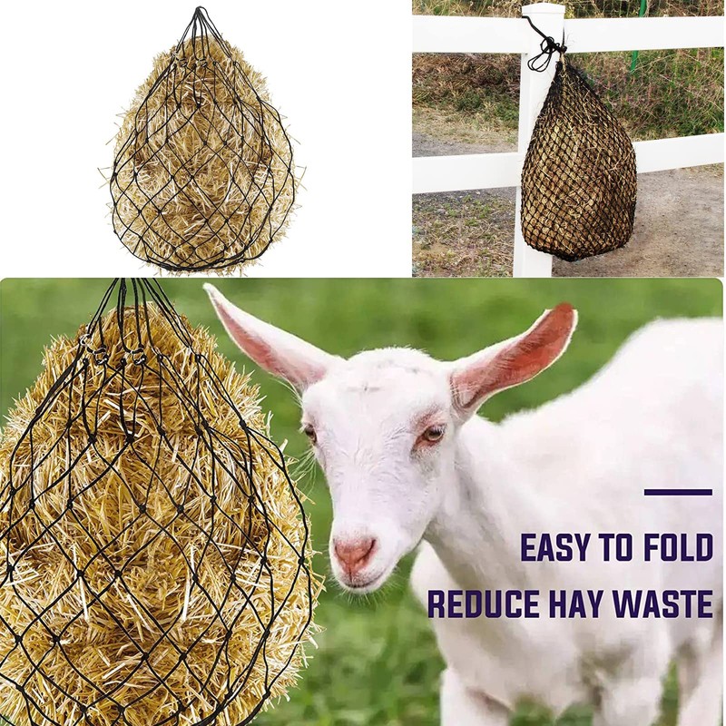 4 Pcs Hay Bags for Horses: 42 inch Long Slow