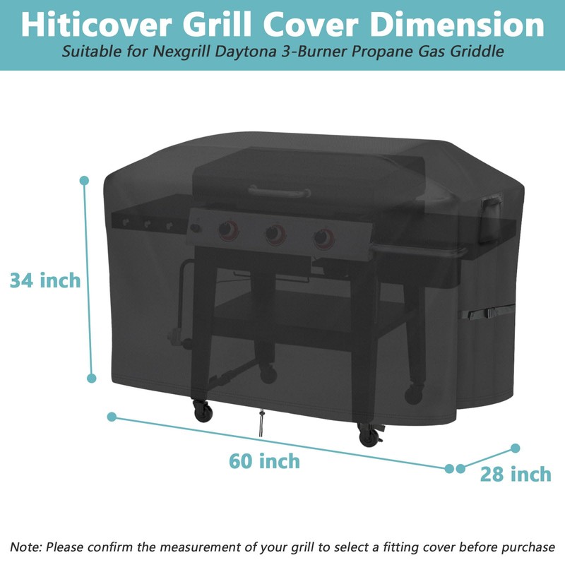 Hiticover Grill Cover for Nexgrill Daytona Model 720-1057 3-Burner Griddle,