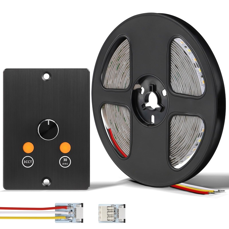 3CCT Flexible 16.4ft LED Strip Light with 12V CCT Switchable