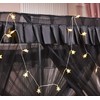 Mengersi Black Bed Canopy, 4 Corner Post Bed Canopy Curtains,