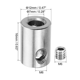 PATIKIL 7mm Hole Wire Rope Clips Set, 8 Set 304 Stainless Steel Double Holes Lock Cable Clamps Clip with M6 Hexagon Screws Spanner for Cable Fitting, Silver 12x16mm