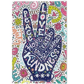 Oarencol Peace Sign Jigsaw Puzzle Gesture Love Joy Floral Flower 1000 Pieces Puzzles for Adults Kids DIY Gifts