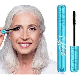 Mascara for Older Women 60 Plus, Waterproof Volumizing Mascara for Seniors with Thinning Lashes, Smudge-proof Long Lasting Mascara Black Volume and Length for Sensitive Eyes, Hypoallergenic Mascara