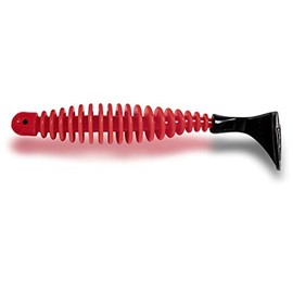 Rhino Premium Salty Paddler Rubber Fish with Slats Sea Fishing Bait Fishing Accessories Made of Eco Friendly Material, Red/Black, 15 cm