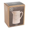 Sifcon Cream Ceramic Heart Jug with Handle