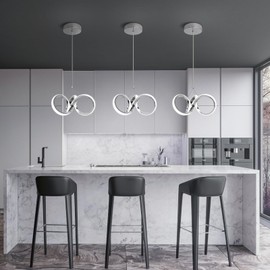 Vloitgol Modern Led Pendant Light Fixtures, 6000K Integrated LED Pendant Lights Kitchen Island, Adjustable Height Led Hanging Light Fixtures for Living Room Bedroom Dining Room Foyer Pendant Lighting