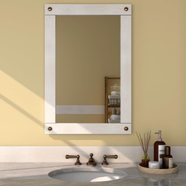 YENHOME Peel and Stick Mirror Frame Border White Wood Wallpaper Border Peel and Stick 3" X236" Bulletin Board Borders Mirror Frame Stickers for Bedroom Bathroom Self Adhesive White Wood Grain Tape